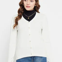 Madame V Neck Acrylic Cardigan-picture-19