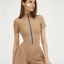 LULU & SKY Mock Collar Gathered Playsuit-picture-13