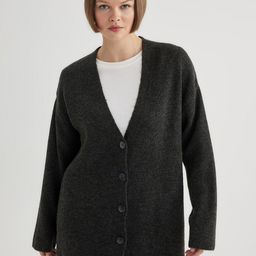 DeFacto V-Neck Longline Cardigan Sweater-image-40