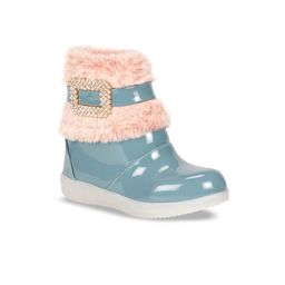 Lil Lollipop Girls Faux Fur Trim & Buckle Embellished Mid-Top Winter Boots-image-64