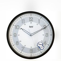 Ajanta Black & White Contemporary Glass Round Wall Clock-image-27