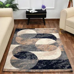 PRESTO Blue & Beige Geometric Printed No-Shred Carpet-picture-6