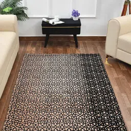 PRESTO Black & Beige Abstract Printed No Shredding Carpet-7