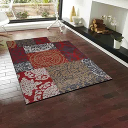 PRESTO Red Ethnic Printed Rectangular Carpets-19