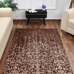 PRESTO Brown & Beige Abstract Printed No Shredding Carpet-5