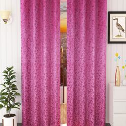 Homefab India Pink & Purple Set of 2 Room Darkening Window Curtains 5 Feet-image-100