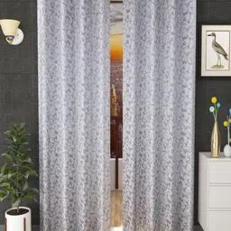 Homefab India White & Black Set of 2 Room Darkening Window Curtains 5 Feet-image-56