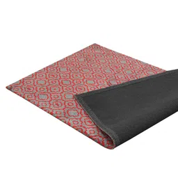 PRESTO Red & Grey Abstract Printed No Shredding Rectangular Carpet image 3