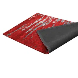 PRESTO Red & Grey Abstract Printed No-Shred Carpet image 3