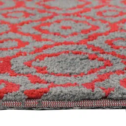 PRESTO Red & Grey Abstract Printed No Shredding Carpet image 4