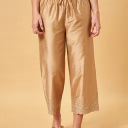RANGMANCH BY PANTALOONS Women Floral Embroidered Straight Fit Trousers-picture-31