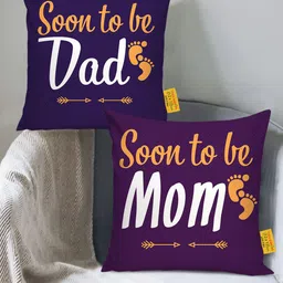 TIED RIBBONS Set of 2 Typography Print Cushion Covers with Filler image 1