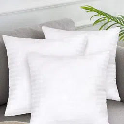 Clasiko Set Of 3 White Solid Square Cushion Fillers-40