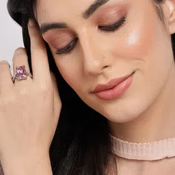 SOHI Designer Women Silver-Plated & Stone-Studded adjustable Finger Ring-image-37