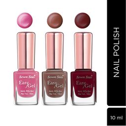 Seven Seas Set of 3 Easy Gel Long Lasting Nail Polishes 10ml Each - 231 + 208 + 234-34