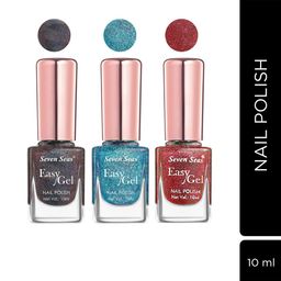 Seven Seas Set Of 3 Easy Gel Long-Lasting Nail Polishes - 10ml Each-43