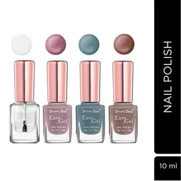 Seven Seas Set of 4 Easy Gel Long Lasting Nail Polishes 10ml Each - 201 + 220 + 236 + 266-17