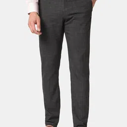 Blackberrys Men Checked Phoenix Fit Skinny Fit Low-Rise Trousers-image-3