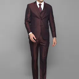 Louis Philippe Men Brown Solid Single-Breasted 3-Piece Slim-Fit Formal Suits-image-15