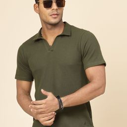 Polo Collar Men Knitted Cotton Polo Collar Slim Fit T-shirt-image-81