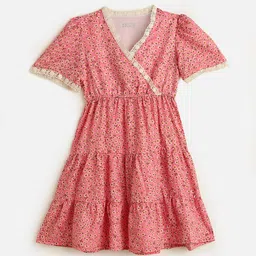 HERE&NOW Girls Floral Print Crepe Fit & Flare Dress-35