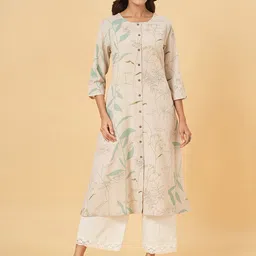 RANGMANCH BY PANTALOONS Floral Printed Round Neck A-Line Kurta-picture-35