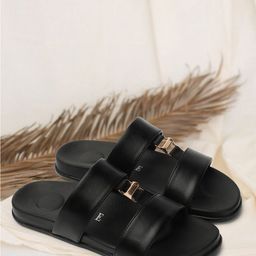 ELLE Buckled Open Toe Flats-44