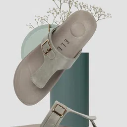 Elle Buckled T-Strap Flats-48