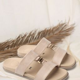 ELLE Buckled Open Toe Flats-11