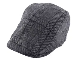 The Tie Hub Men Grey & Black Checked Merchants Floppy Flat Cap-image-66