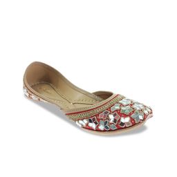 Fulkari Women Embellished Pure Leather Ethnic Mojaris-image-82