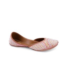 Sole Saga Ethnic Embellished Square Toe Leather Mojaris-12
