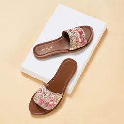 Forever Glam by Pantaloons Embroidered Open Toe Flats-image-30