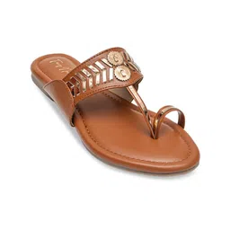 Dapper Feet-Fancy Nancy Ethnic Textured One Toe Flats-18