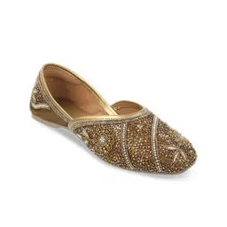 Mochi Embellished Mojaris Flats-57