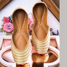 NR By Nidhi Rathi Women Ethnic Embellished Leather Mojaris-48