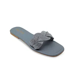 Thread Stories Braided Embellished Open Toe Flats-1