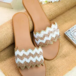 NR By Nidhi Rathi Embellished Open Toe Flats-image-79