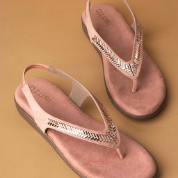Ozuri Embellished Open Toe Flats-22
