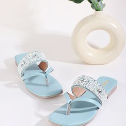 Anouk Embellished Open Toe Flats-2