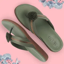 FAUSTO Open Toe T-Strap Flats-21