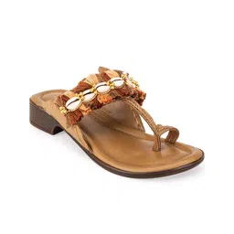 5 ELEMENTS Ethnic Embellished Leather One Toe Flats-29