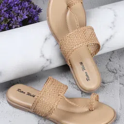 Retro Walk Textured One Toe Flats-57