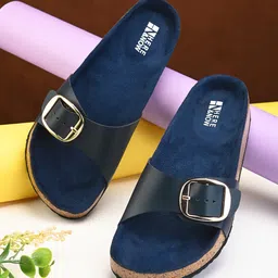 HERE&NOW Open Toe Flats With Buckles-53