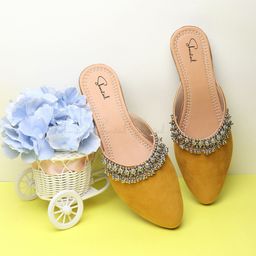 Shoestail Embellished Ethnic Mules-image-39