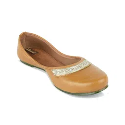 DESI COLOUR Embellished Round Toe Mojaris-image-61