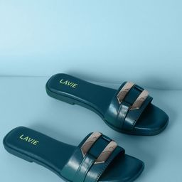 Lavie Embellished Open Toe Flats-7