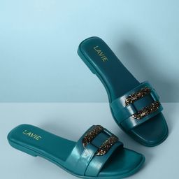 Lavie Embellished Open Toe Flats-9