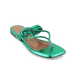 Catwalk Knotted Strap Open Toe Flats-4