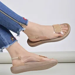 Shoetopia Embellished Backstrap One Toe Flats-39